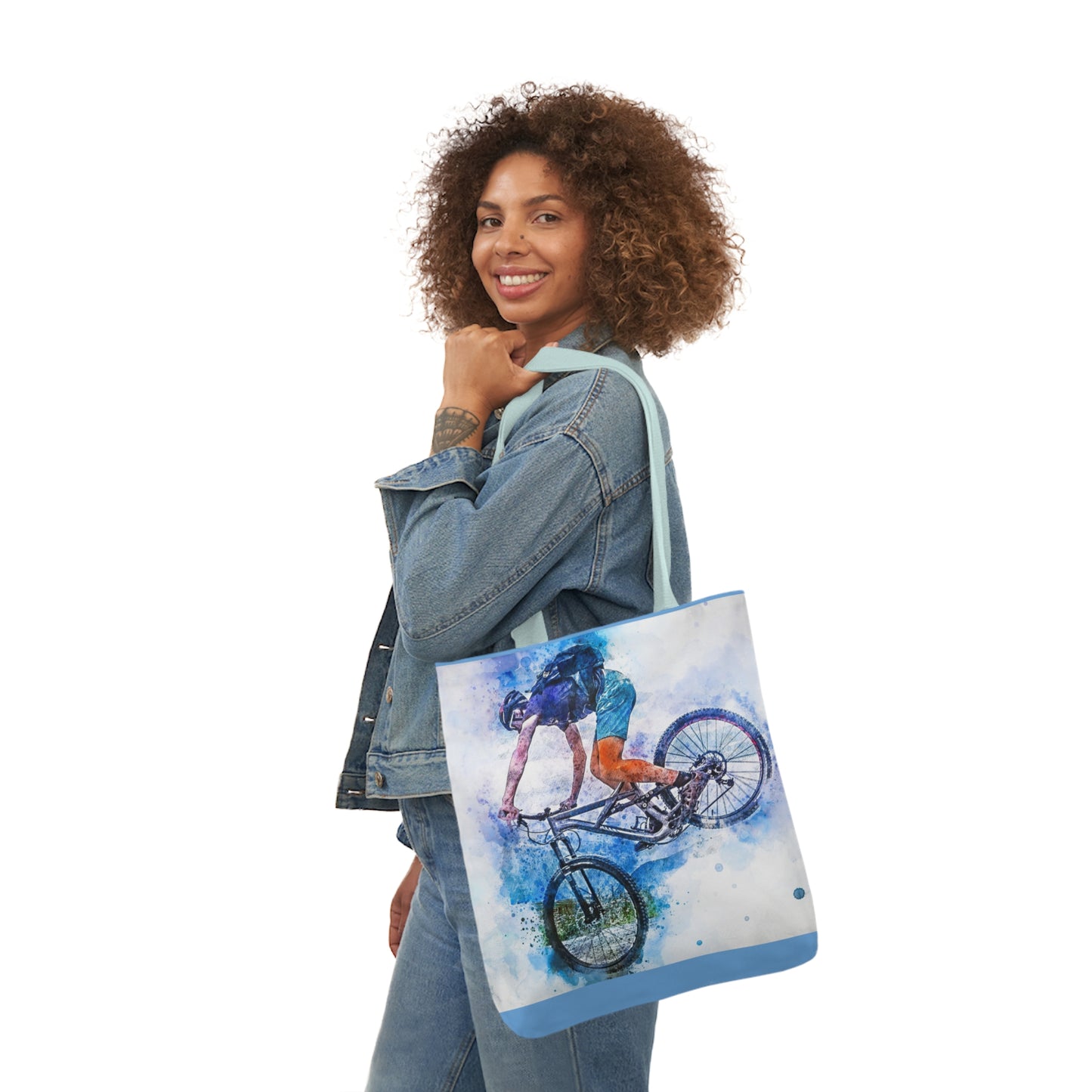 Mountain Bike - Canvas Tote Bag, 5-Color Straps