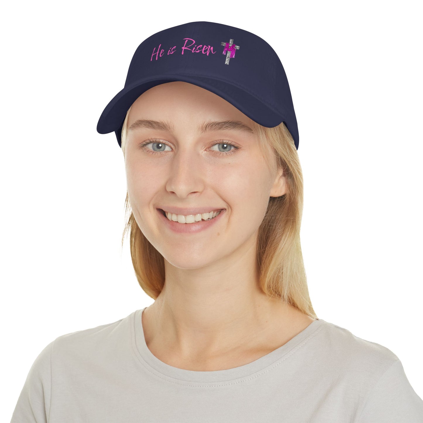 He is Risen - Pink - Low Profile Baseball Cap - Easter - Mother's Day - Father's Day - Easter 1