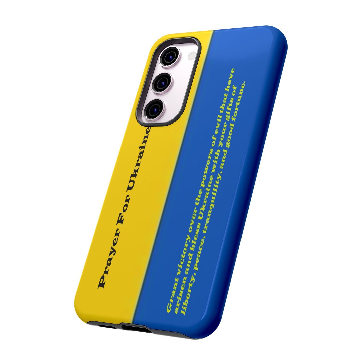 Flag of Ukraine with Prayer - Flag Phone Cases