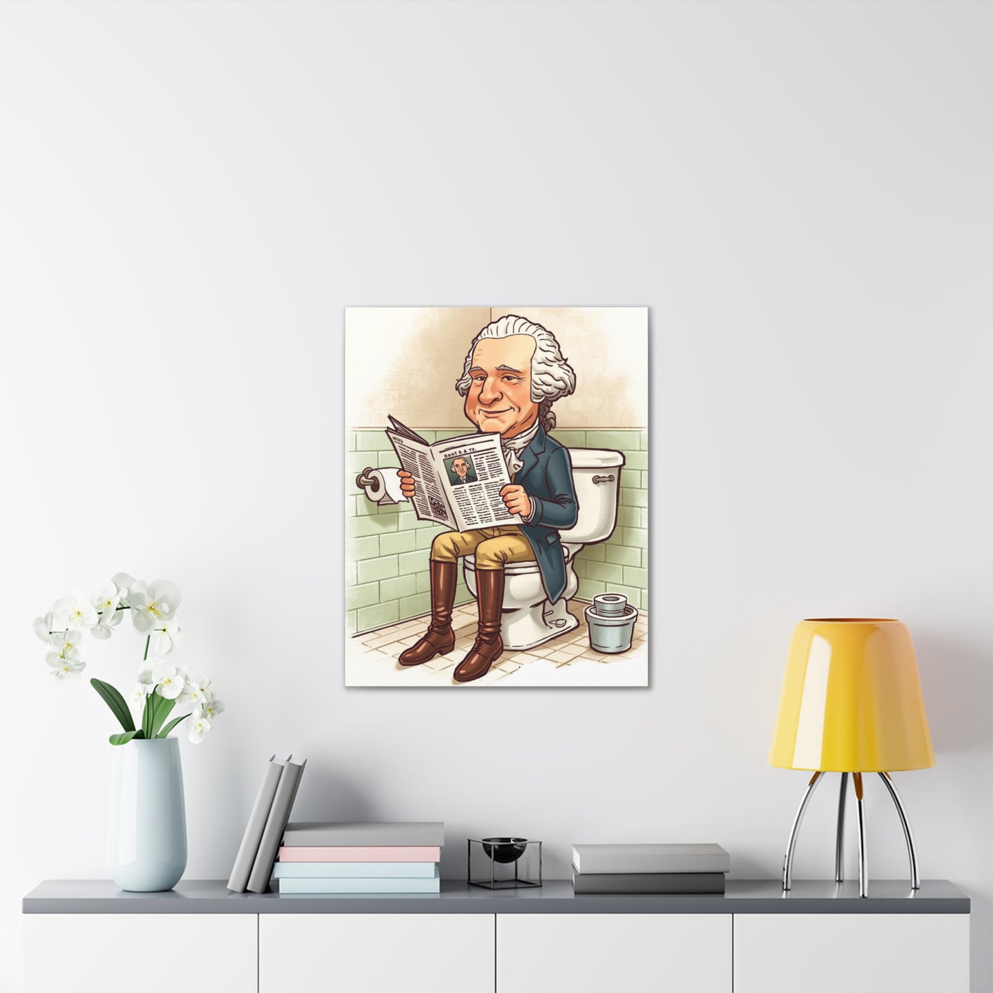 George on the pot - Canvas Stretched, 0.75" - Wall Art 2026 - Bathroom Humor