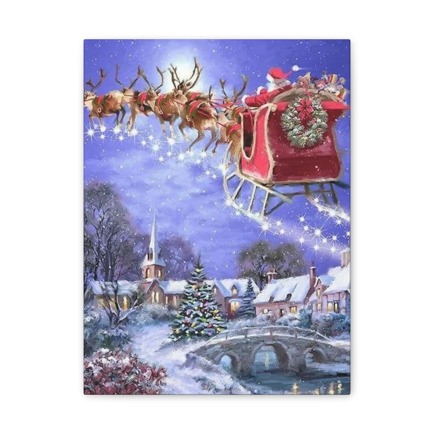 Santa's Coming - Canvas Stretched, 0.75" Christmas