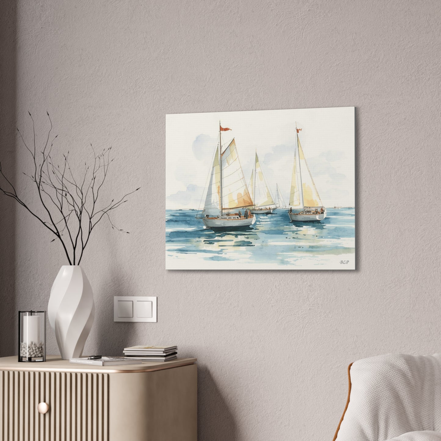 Sailboats - Canvas Stretched, 0.75" - Wall Art 2026 - Scenes