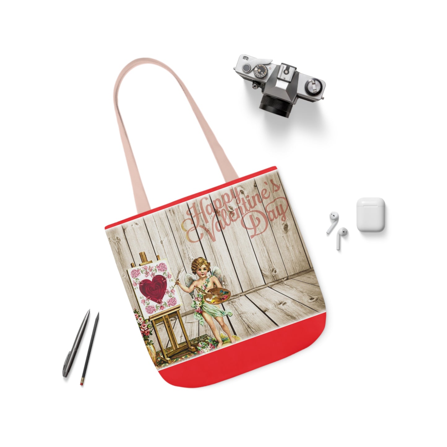 Valentines - Canvas Tote Bag, 5-Color Straps