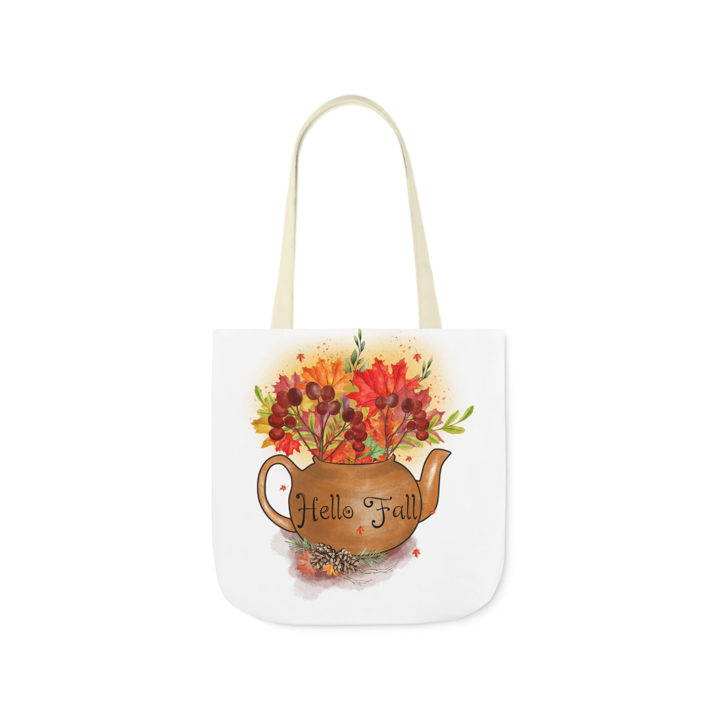 Hello Fall - Canvas Tote Bag, 5-Color Straps