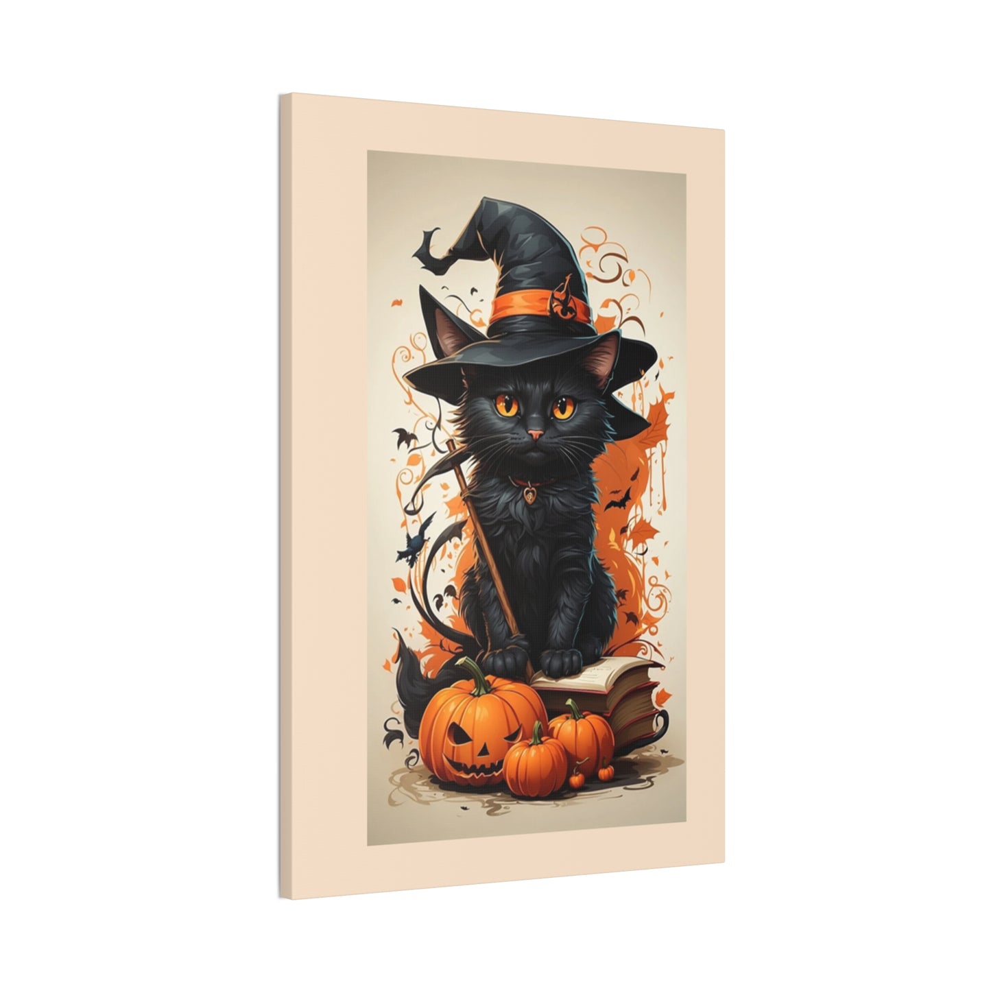 Black Cat - Canvas Stretched, 0.75" - Halloween