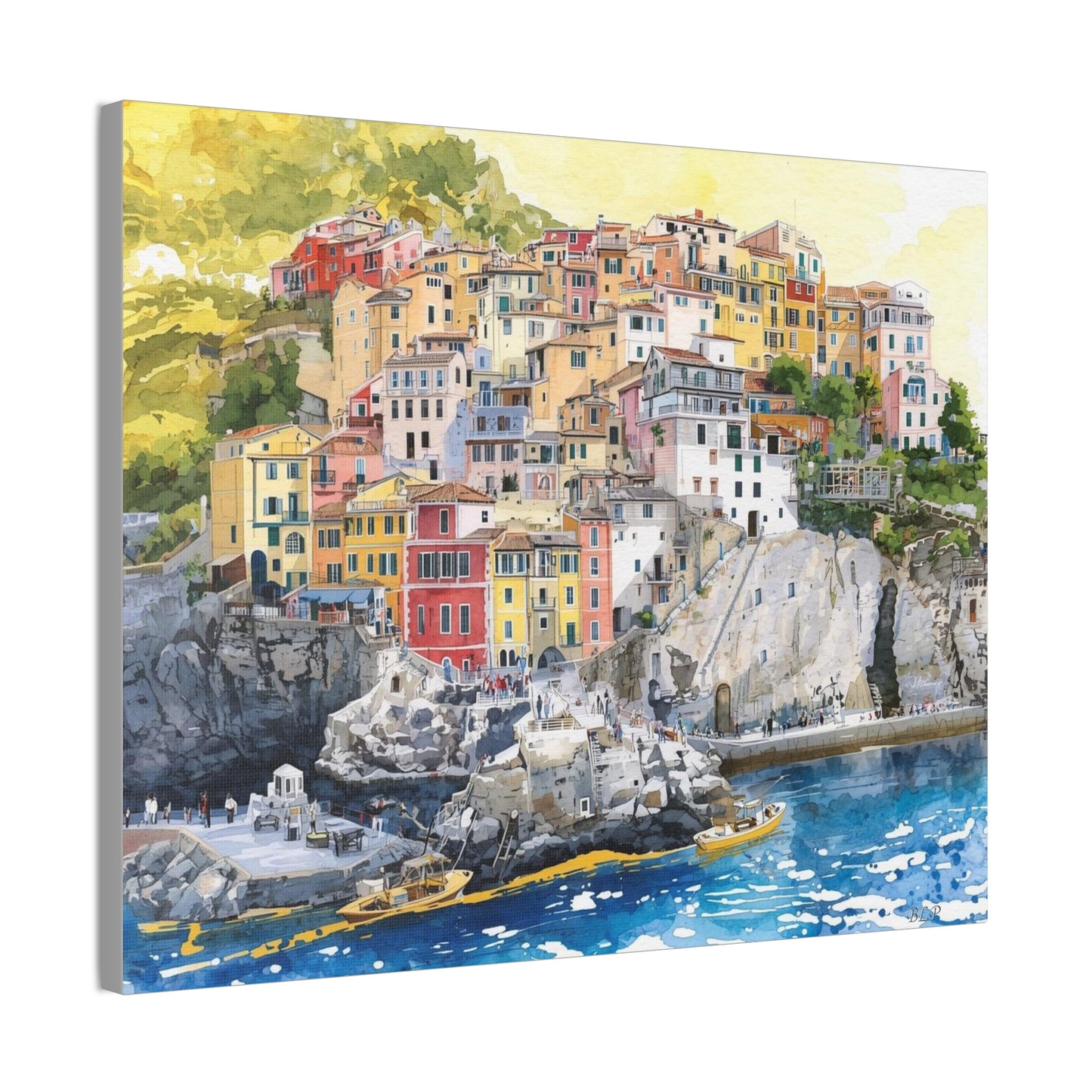 Italian Coastal City - Canvas Stretched, 0.75" - Wall Art 2026 - Scenes