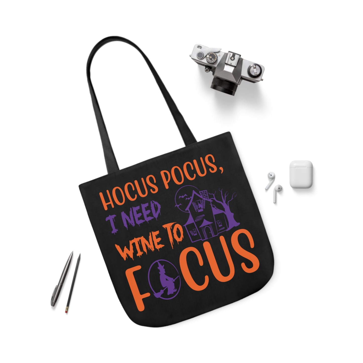 Hocus Pocus - Canvas Tote Bag, 5-Color Straps - Halloween