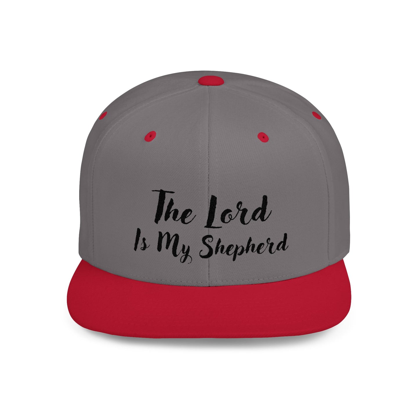 The Lord is My Shepherd - Black - Embroidered - Flat Bill Snapback - Base Ball Cap - Easter - Mother's Day - Father's Day