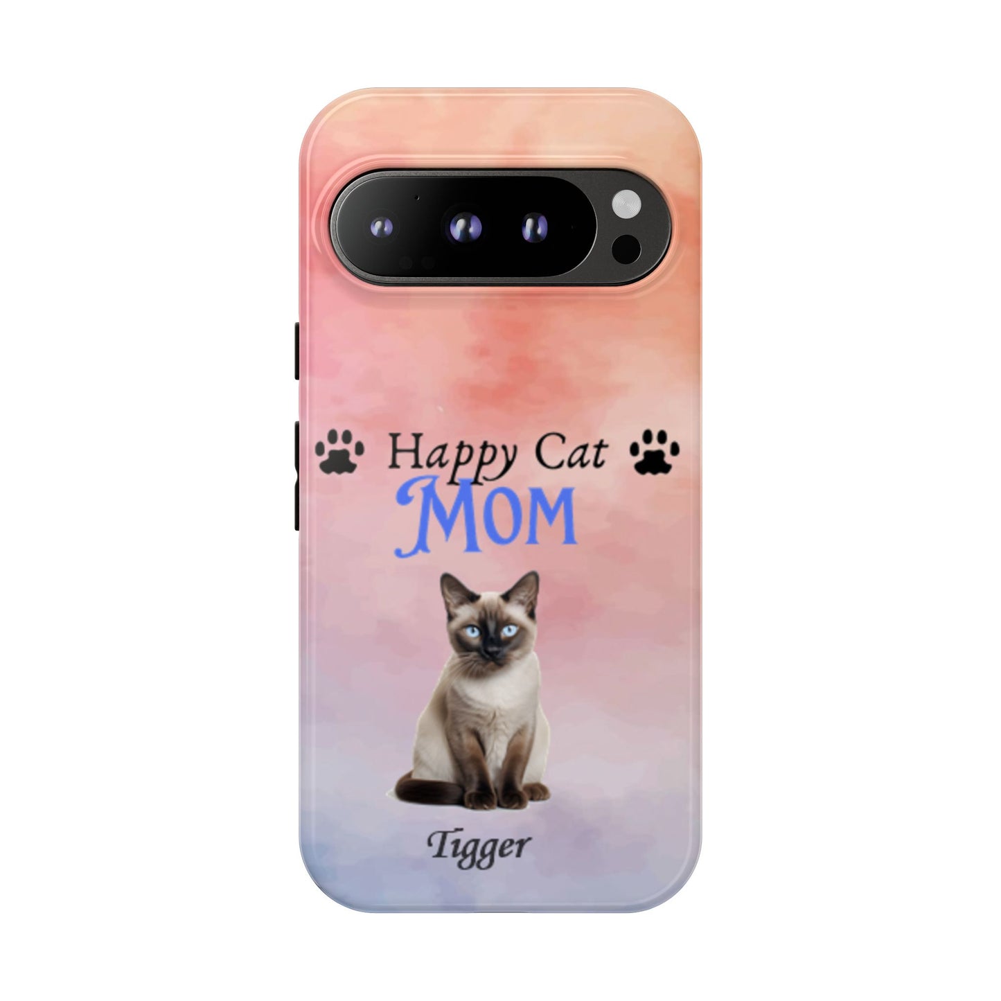 Happy Cat Mom - Personalized - Whimsical Phone Cases - Mother's Day