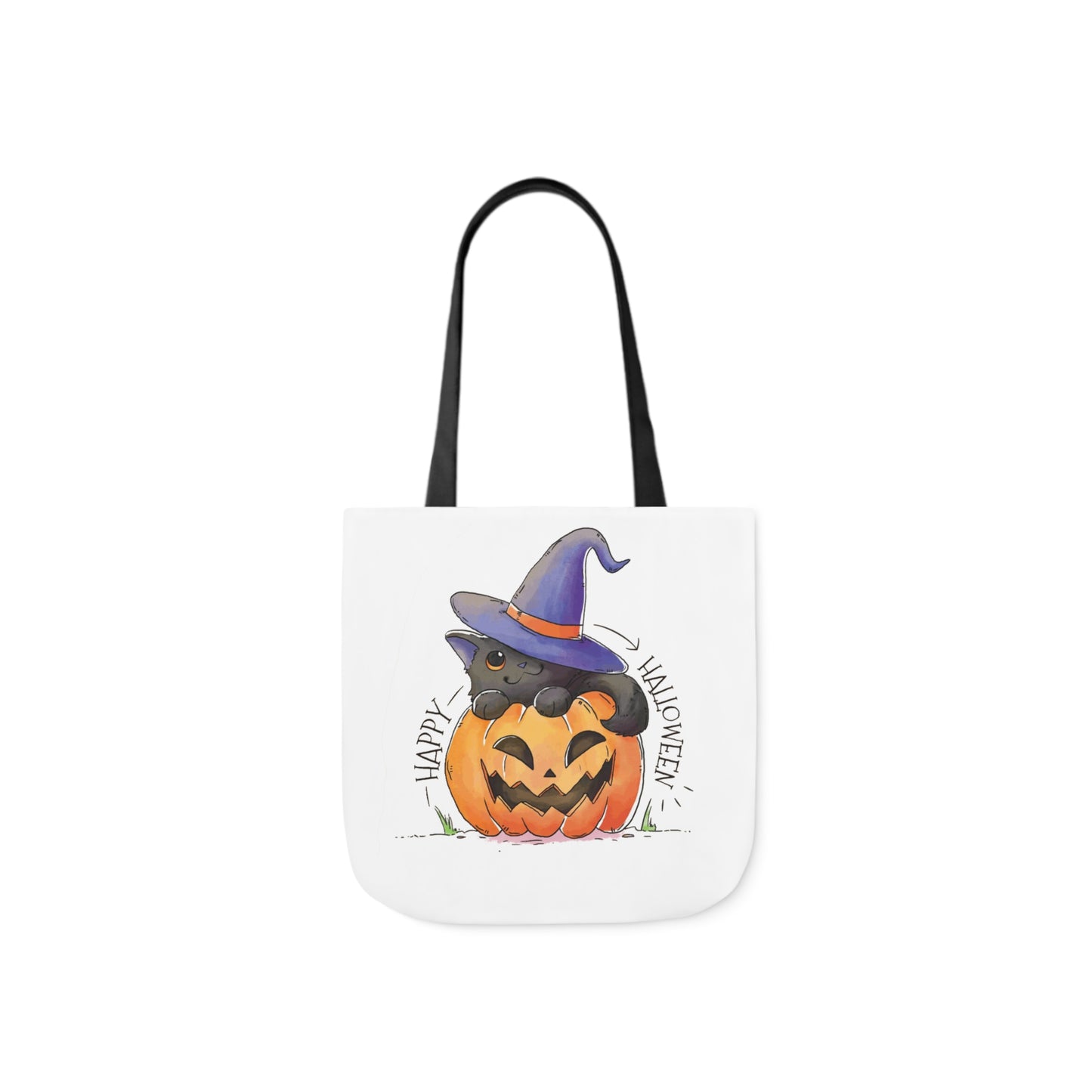 Happy Halloween - Canvas Tote Bag, 5-Color Straps - Halloween