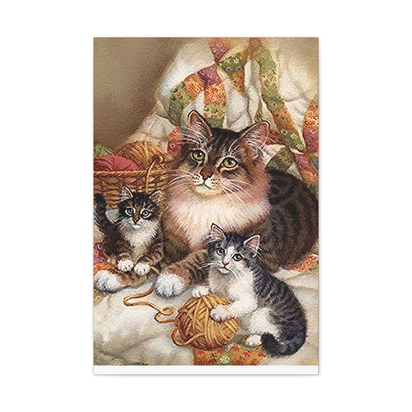 Kitty Family - Canvas Stretched, 0.75"