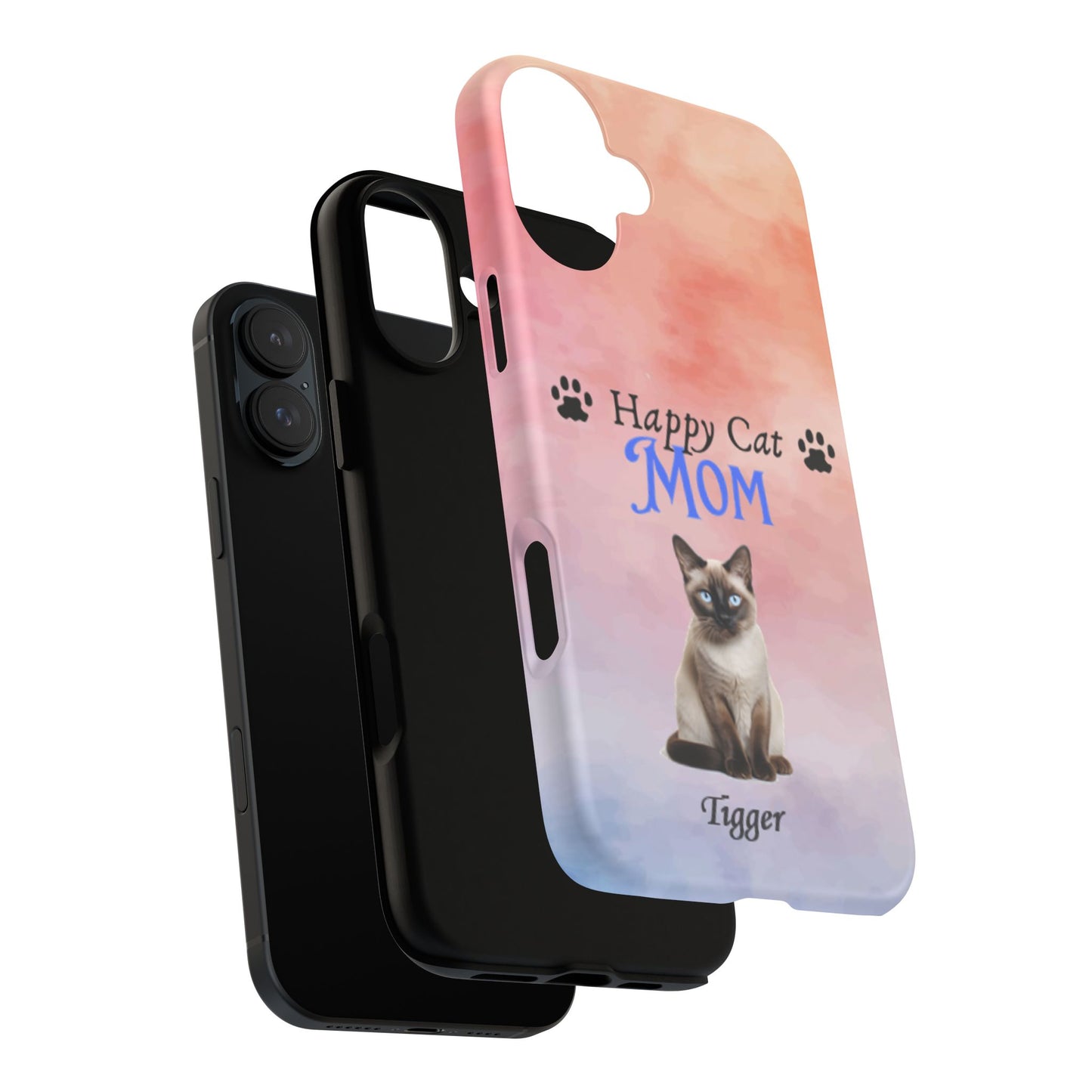 Happy Cat Mom - Personalized - Whimsical Phone Cases - Mother's Day