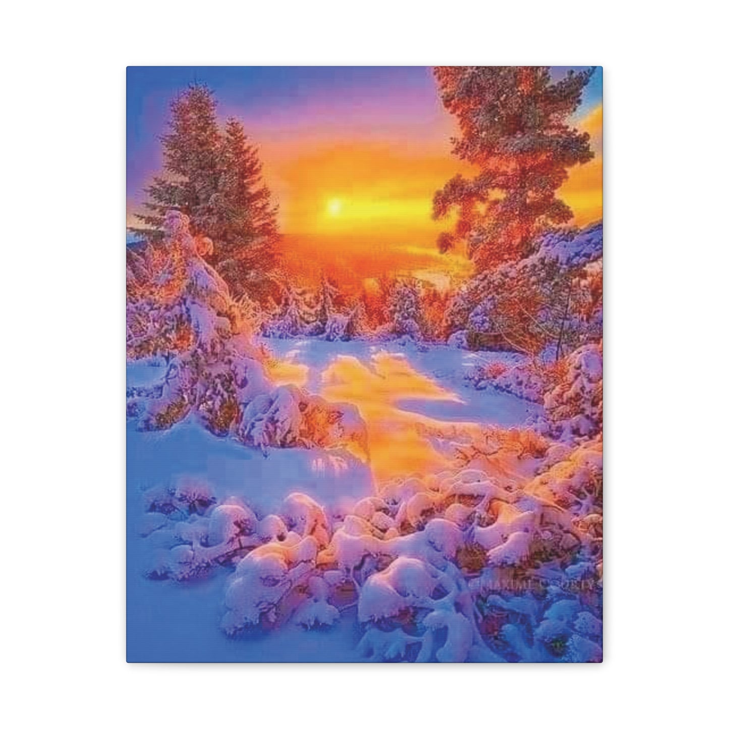 Winter Sunset - Canvas Stretched, 0.75"