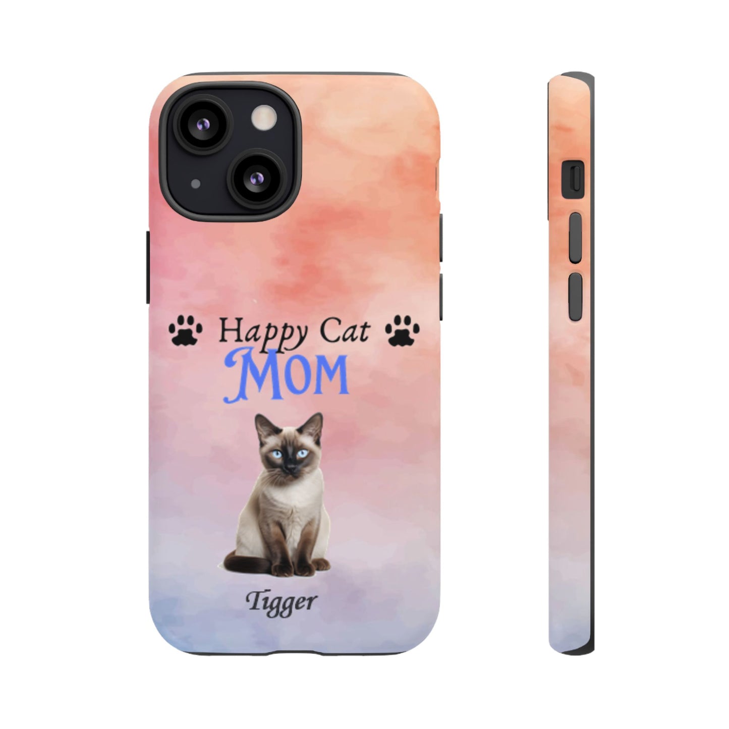 Happy Cat Mom - Personalized - Whimsical Phone Cases - Mother's Day