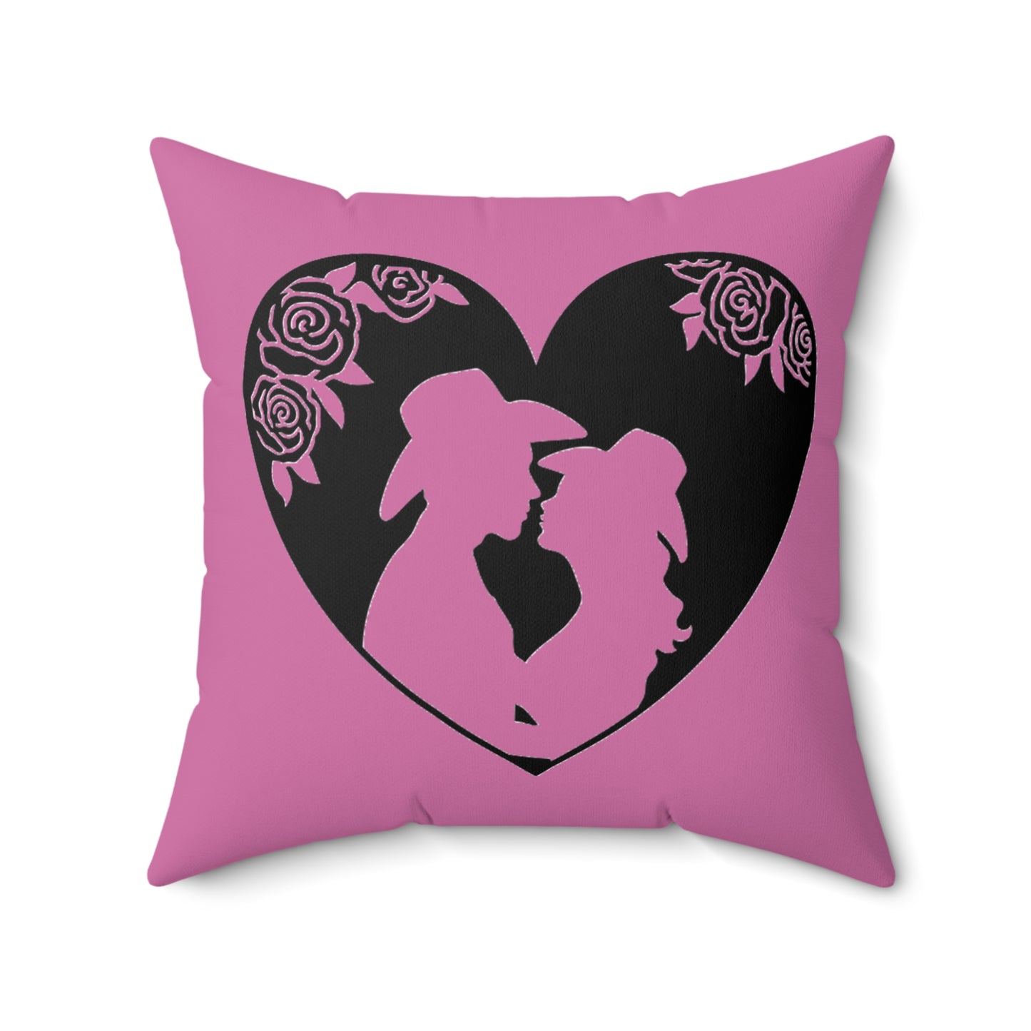 Cowboy Sweetheart - Faux Suede Square Pillow