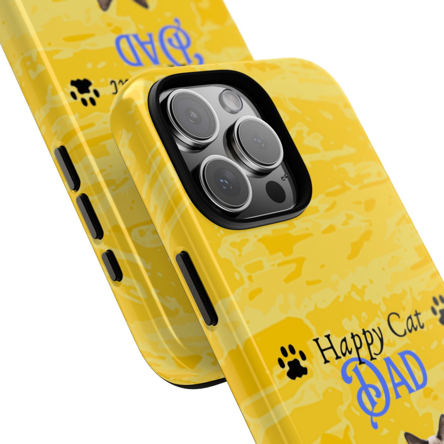 Happy Cat Dad - Personalized - Whimsical Phone Cases - Father's Day