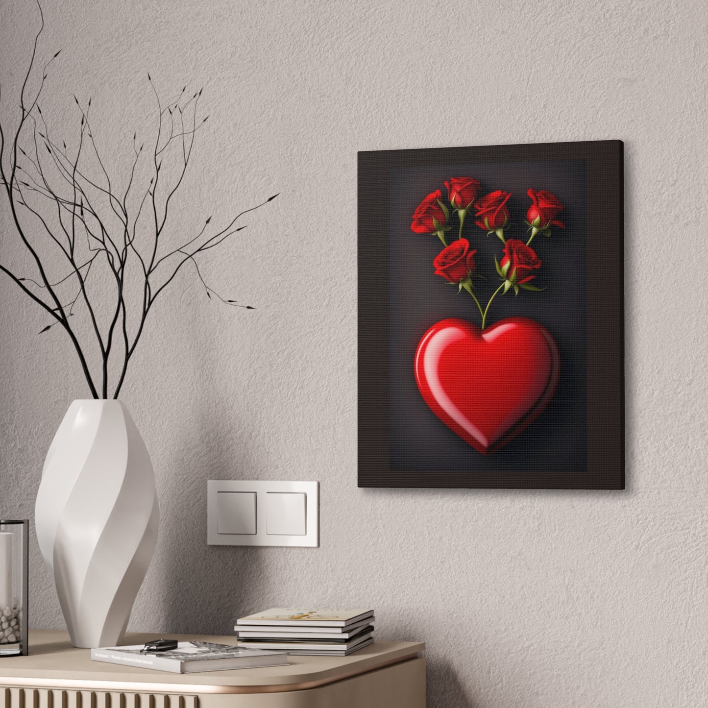 Heart and Roses - Canvas Stretched, 0.75" - Mother's Day