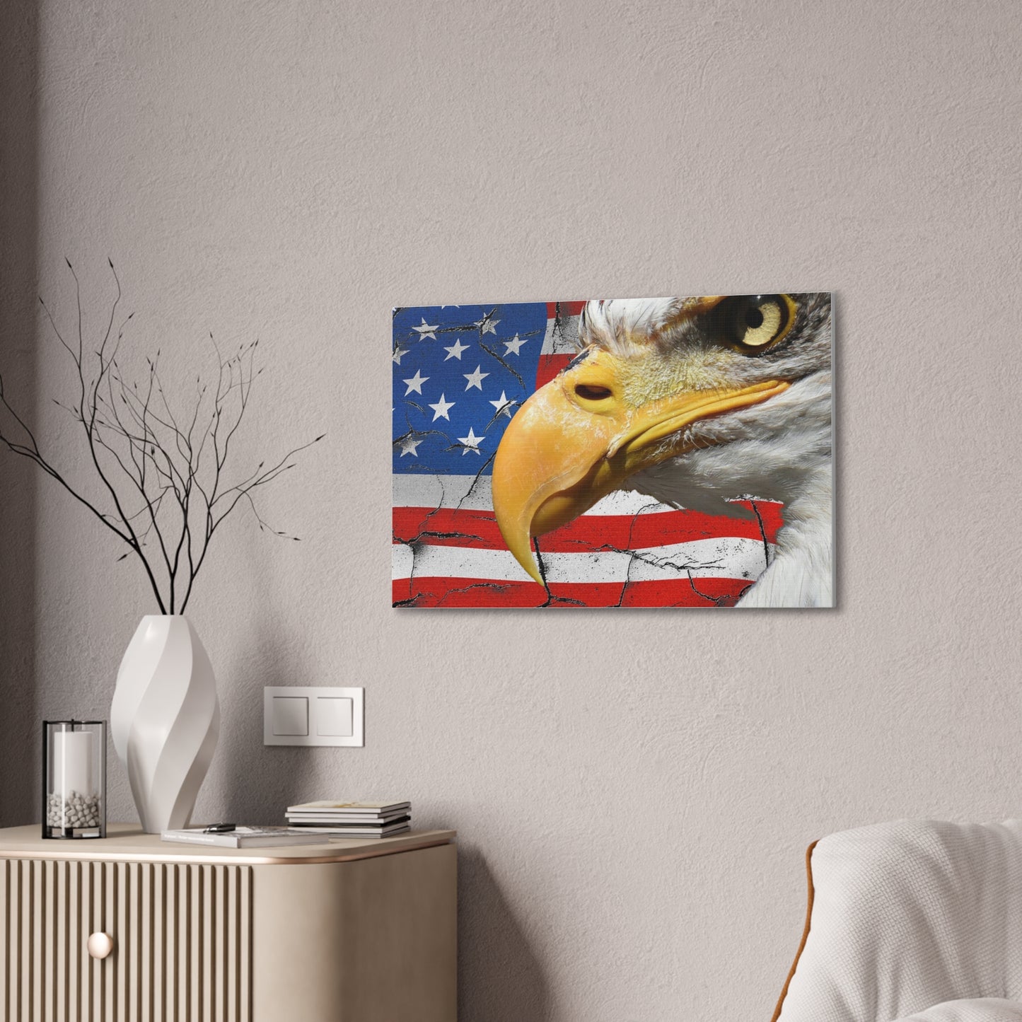 American Eagle - Canvas Stretched, 0.75" -  Military