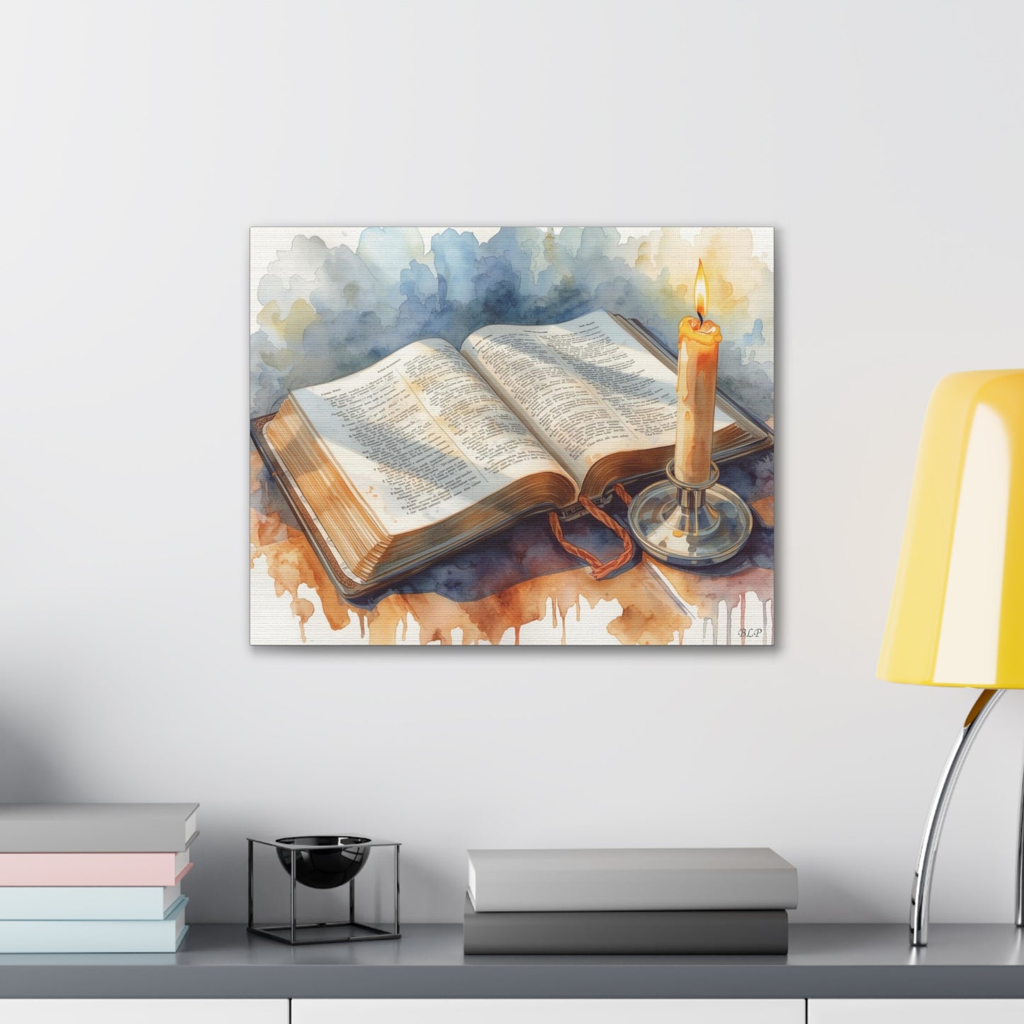 Bible by Candlelight - Canvas Stretched, 0.75" - 2026 Wall Art - Religion