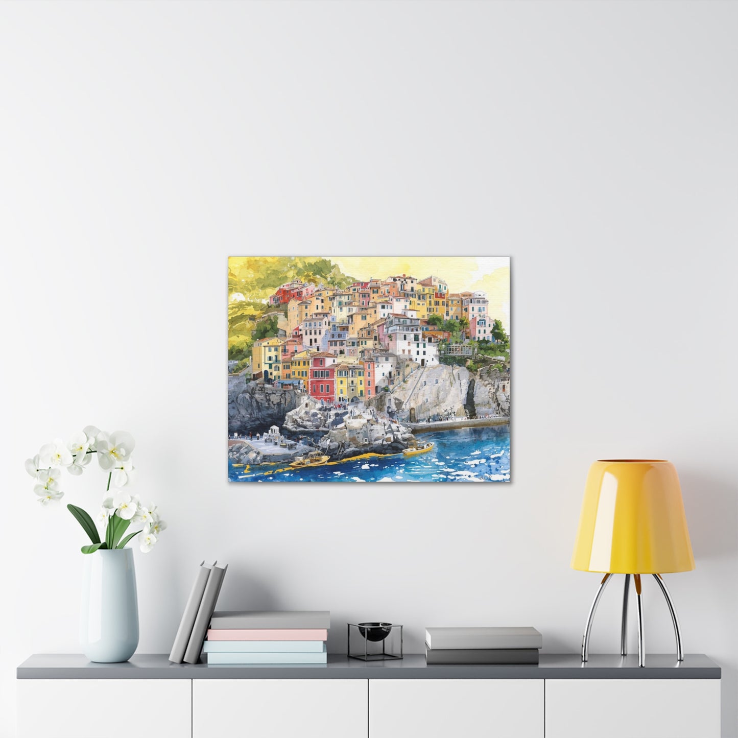 Italian Coastal City - Canvas Stretched, 0.75" - Wall Art 2026 - Scenes