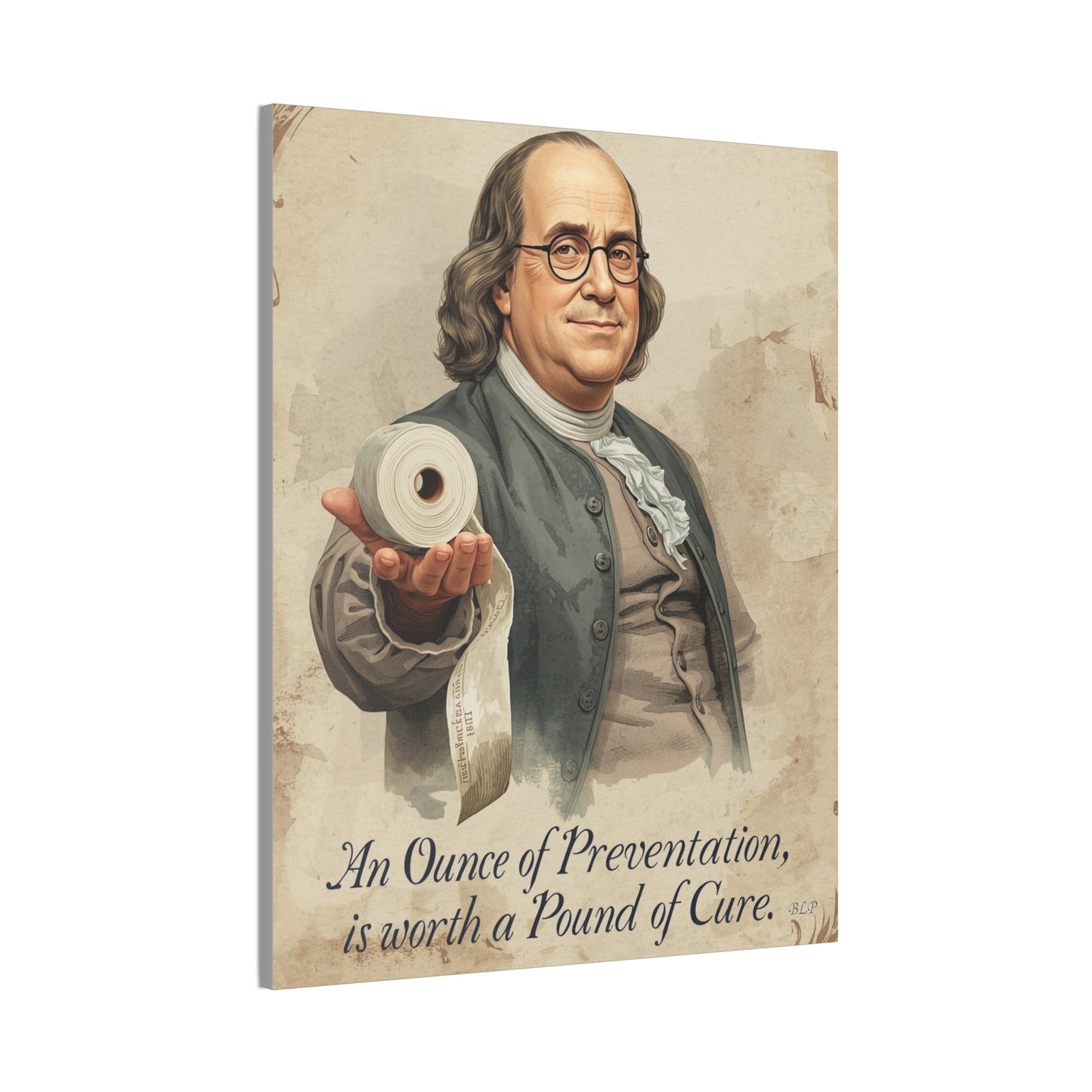 Franklin - Canvas Stretched, 0.75" - 2026 Wall Art - Bathroom Humor