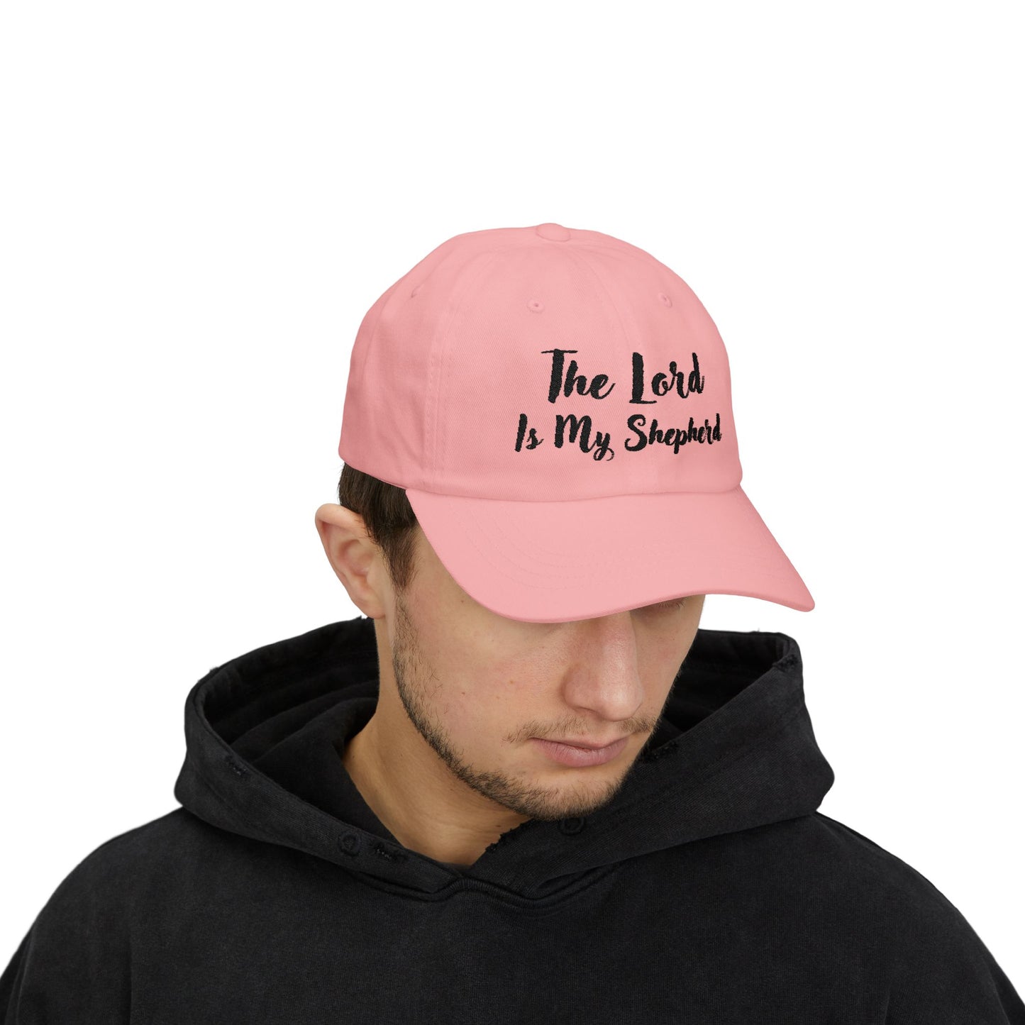 The Lord is My Shepherd in Black - Embroidered - Classic Dad Baseball Cap - Easter - Mother's Day - Father's Day