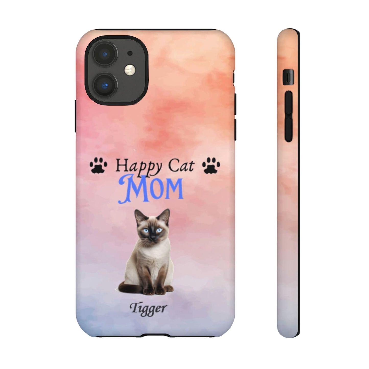 Happy Cat Mom - Personalized - Whimsical Phone Cases - Mother's Day