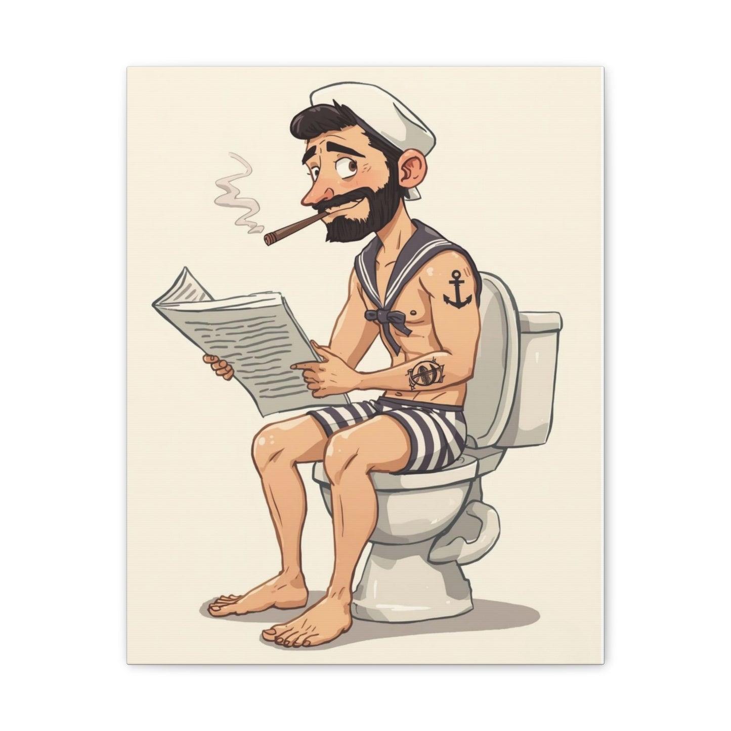 Sailor on the can - Canvas Stretched, 0.75" - Wall Art 2026 - Bathroom Humor