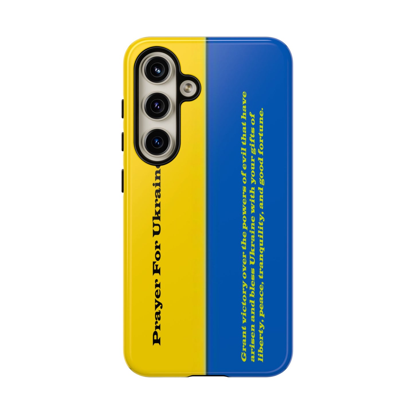 Flag of Ukraine with Prayer - Flag Phone Cases