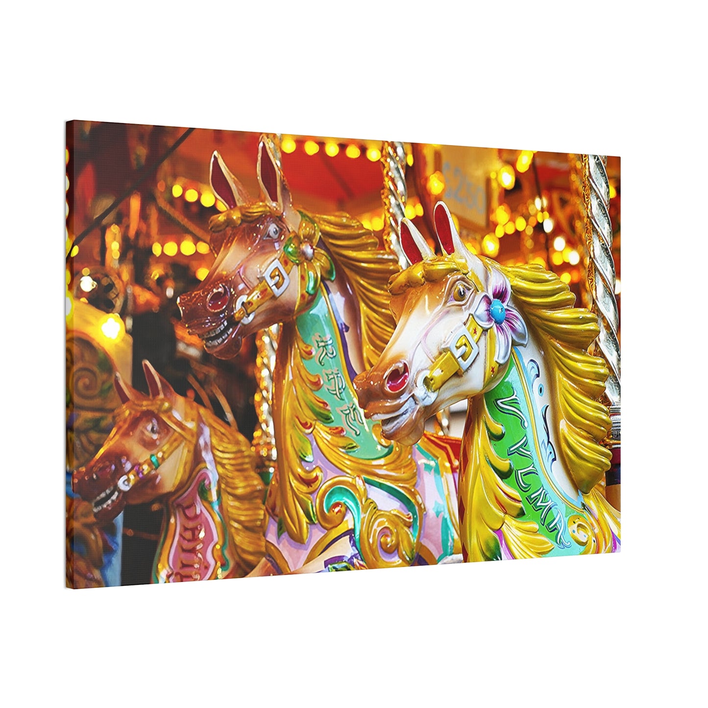 Carousel Horses 1 - Canvas Stretched, 0.75"