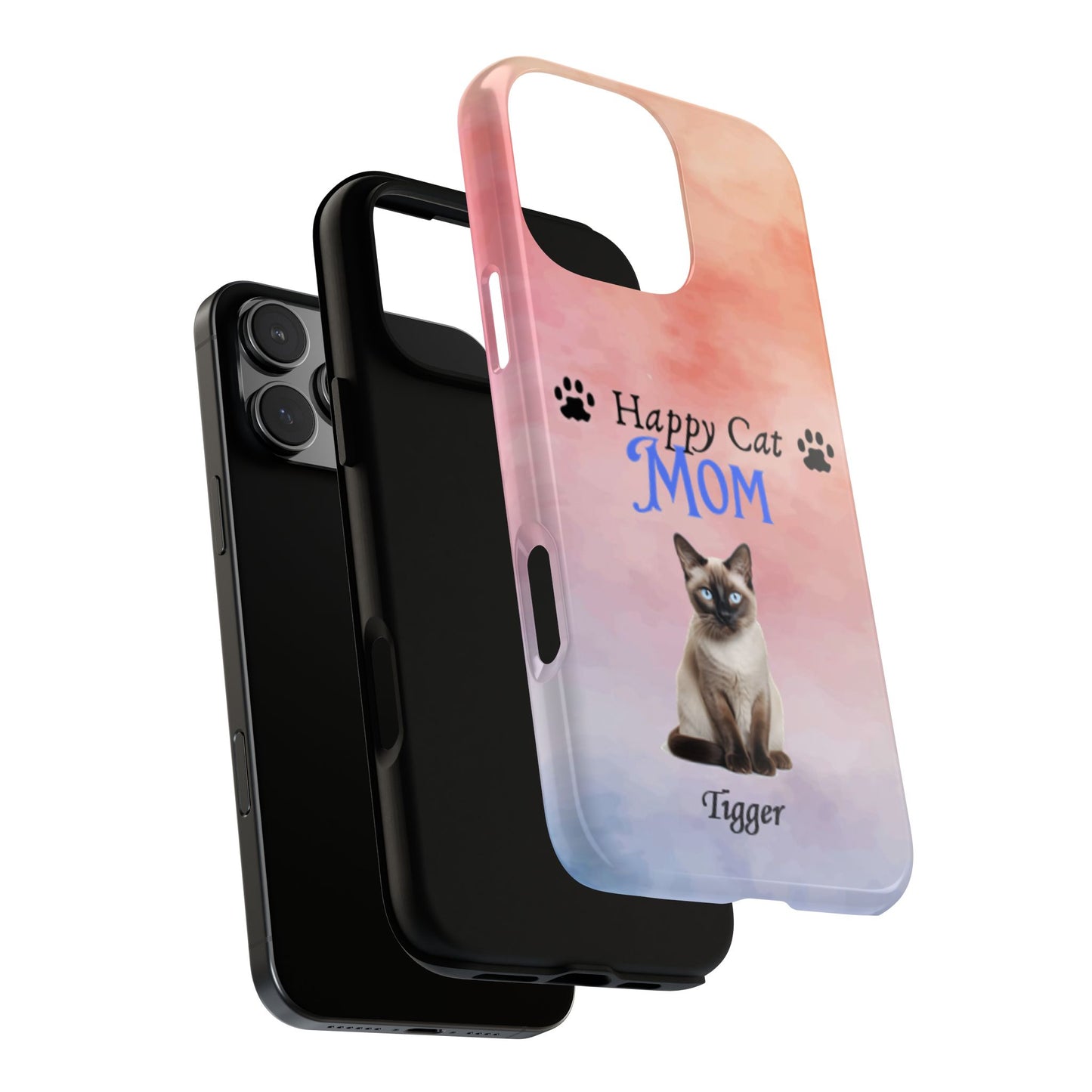 Happy Cat Mom - Personalized - Whimsical Phone Cases - Mother's Day