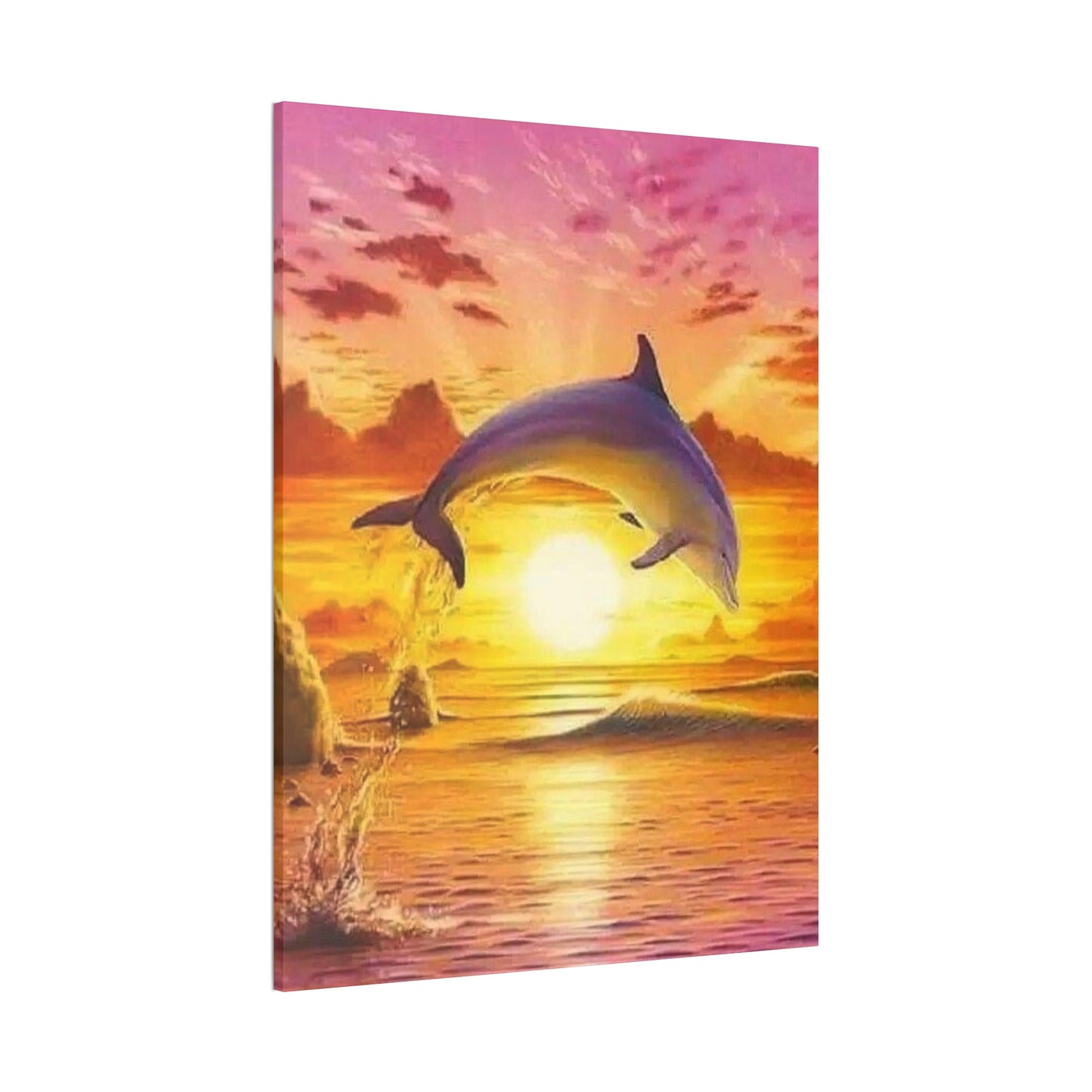 Dolphin - Canvas Stretched, 0.75"