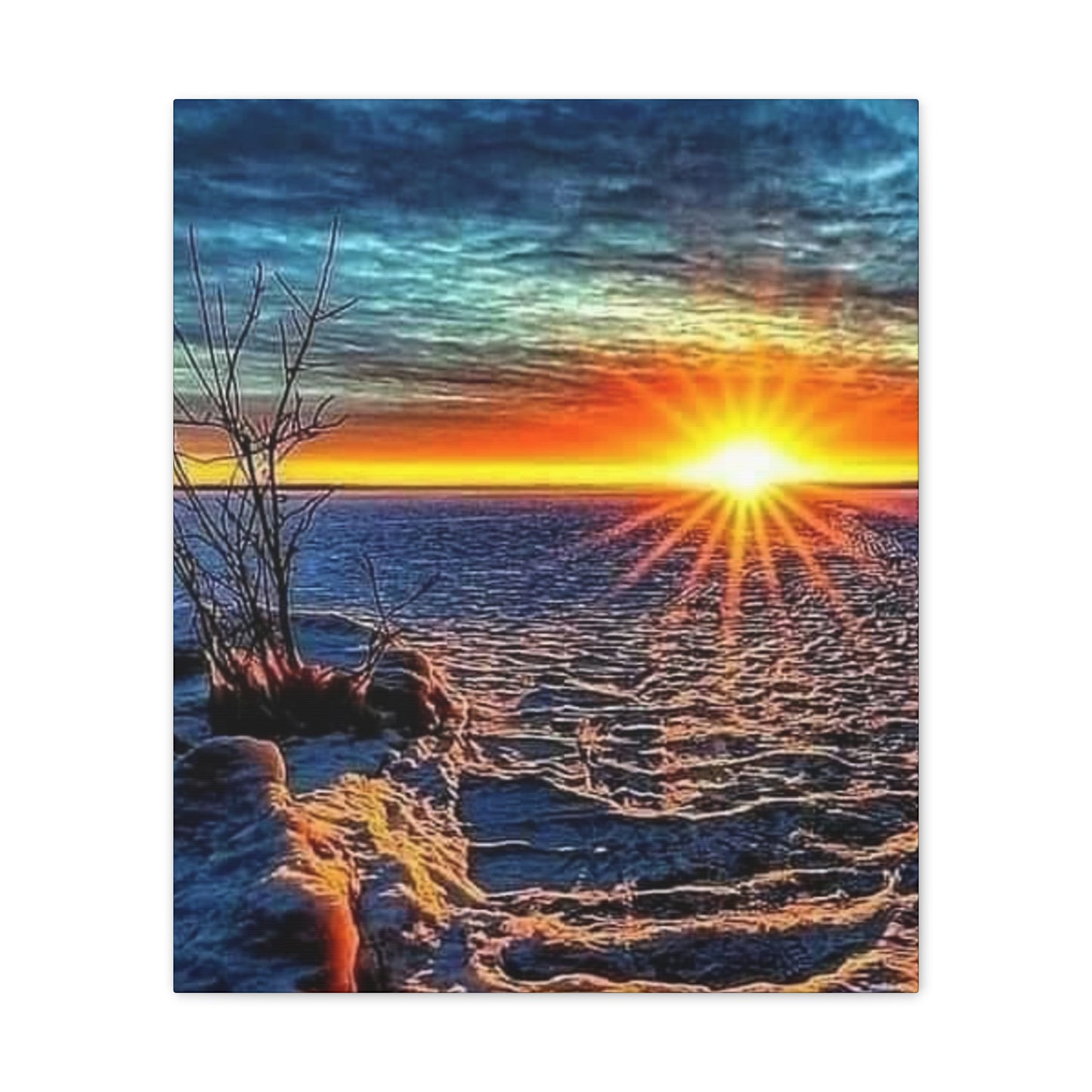 Sunrise on the Ocean - Canvas Stretched, 0.75"