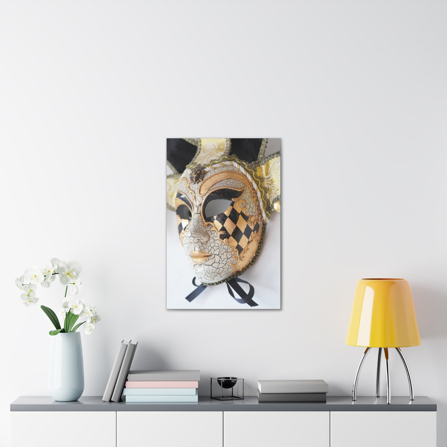 Gold and Silver Mask - Canvas Stretched, 0.75"