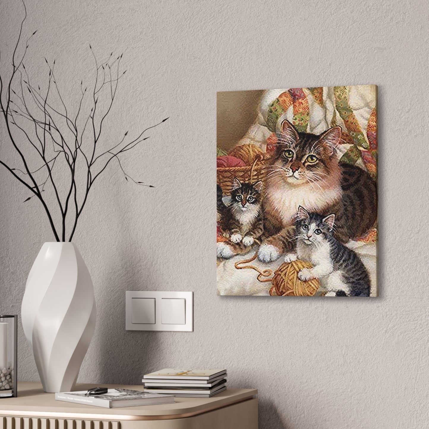 Kitty Family - Canvas Stretched, 0.75"