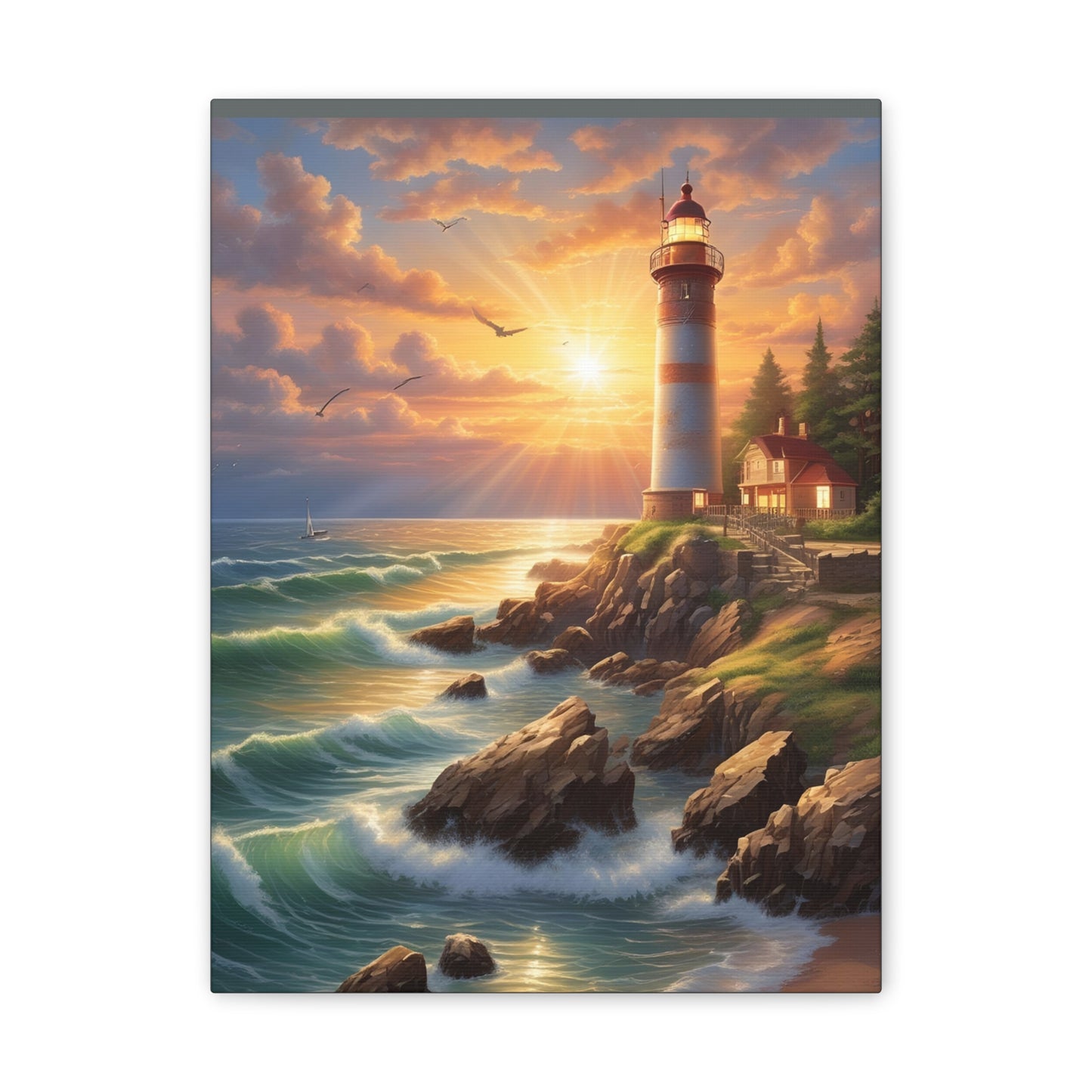 Light House - Canvas Stretched, 0.75"