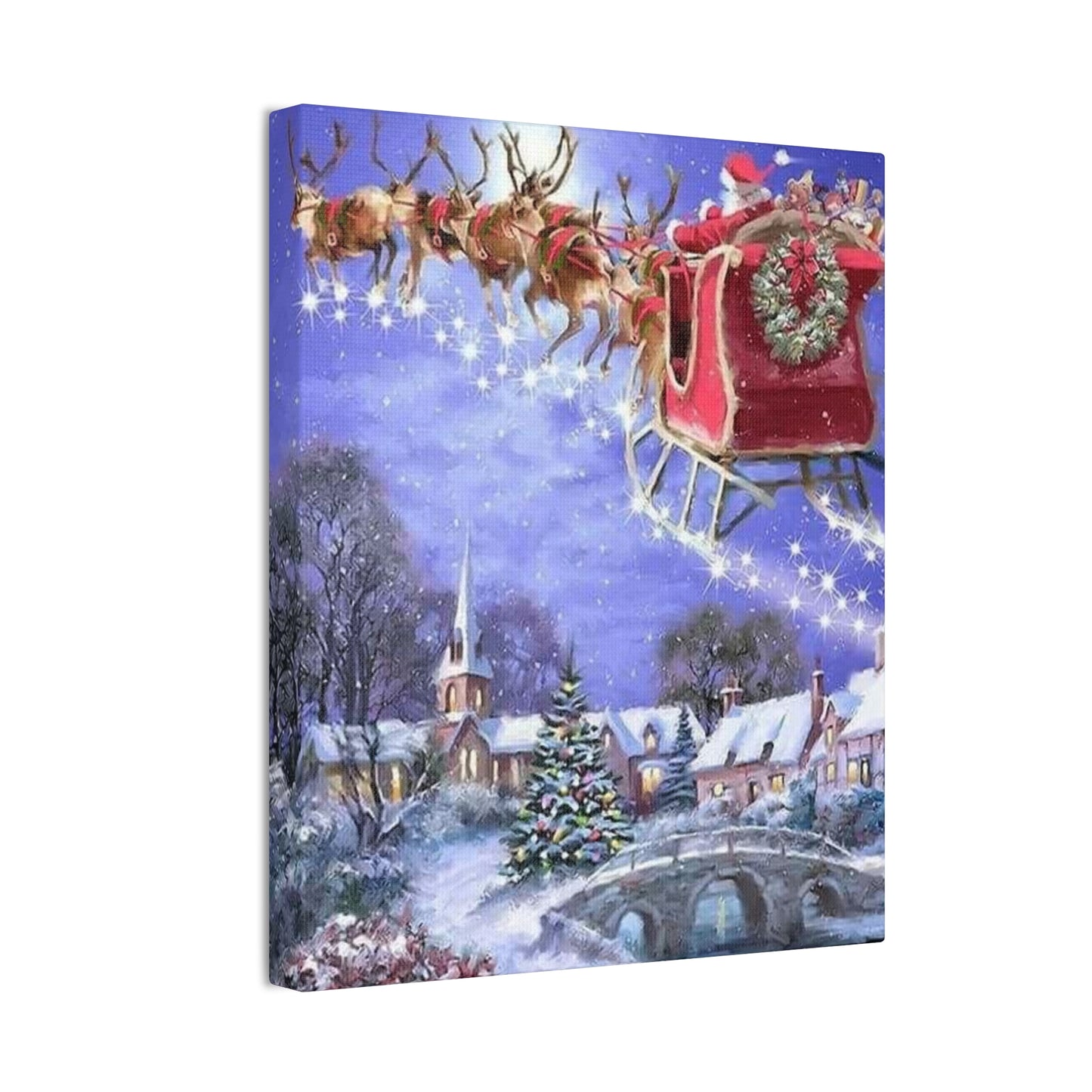 Santa's Coming - Canvas Stretched, 0.75" Christmas