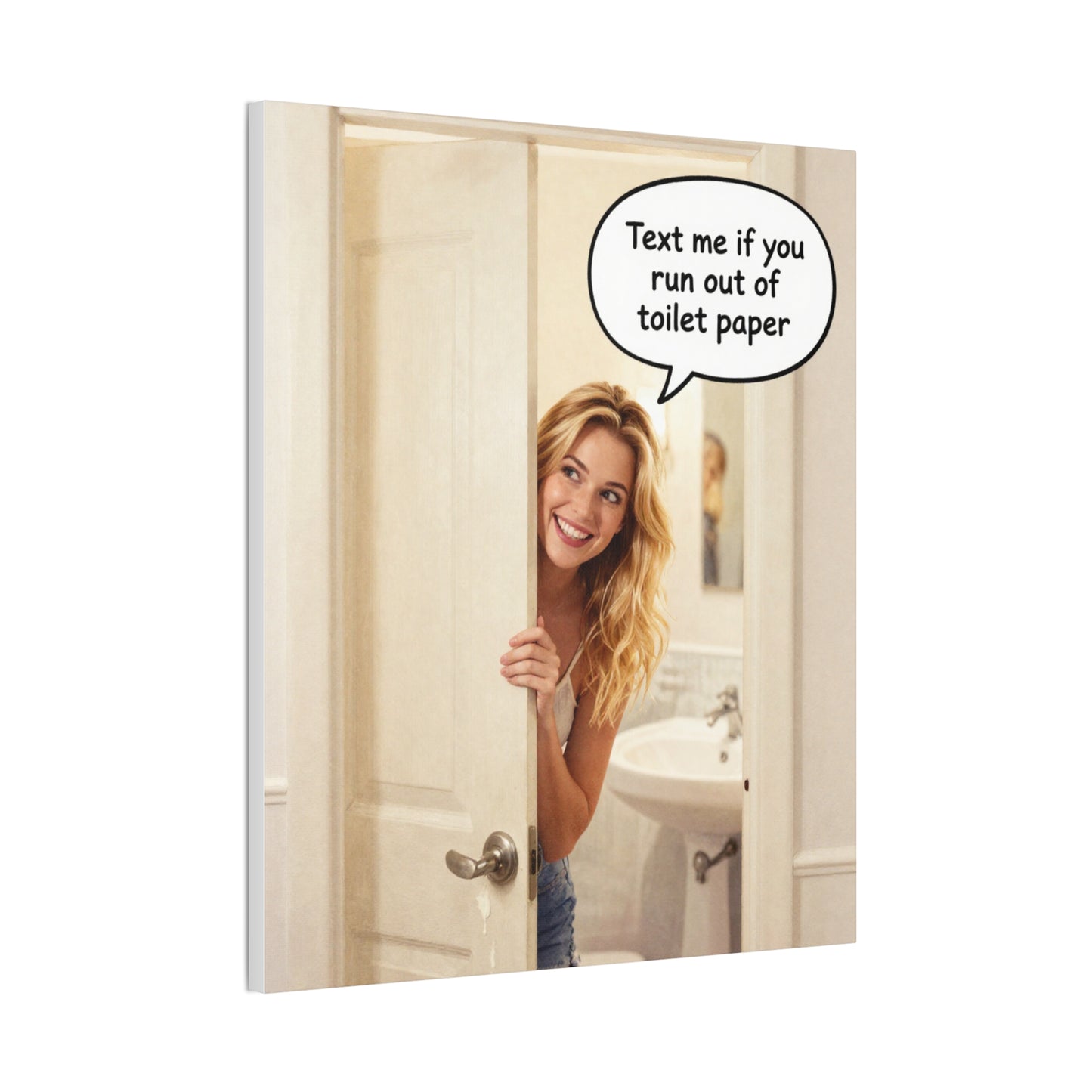 Text Me - Canvas Stretched, 0.75"- Wall Art 2026 - Bathroom Humor