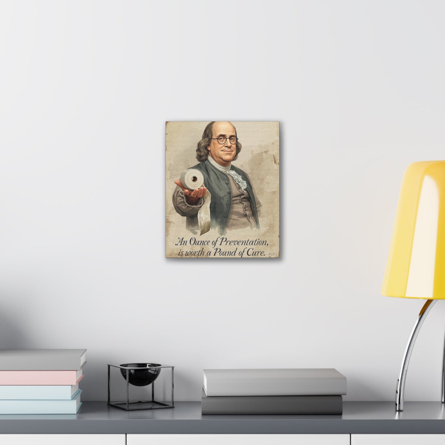 Franklin - Canvas Stretched, 0.75" - 2026 Wall Art - Bathroom Humor