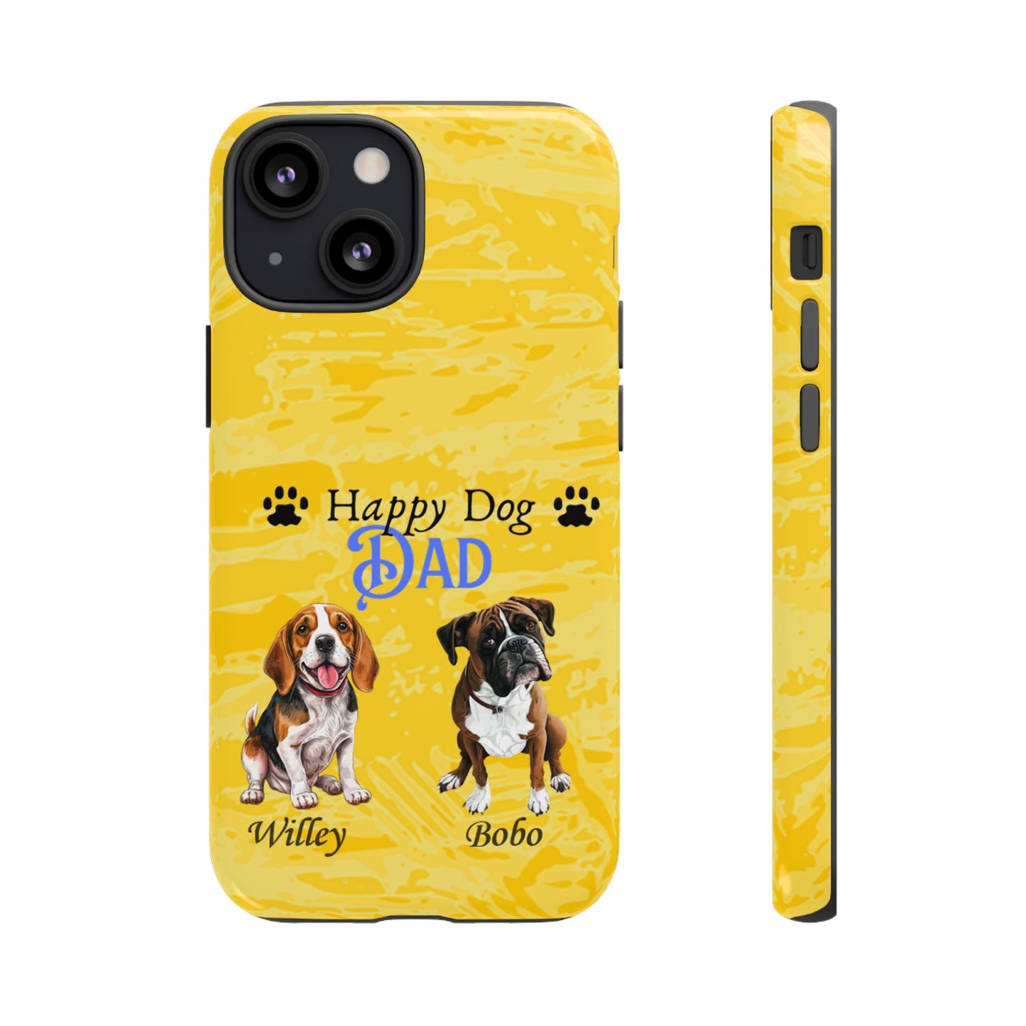 Happy Dog Dad - Personalized - Whimsical Phone Cases - Father's Day