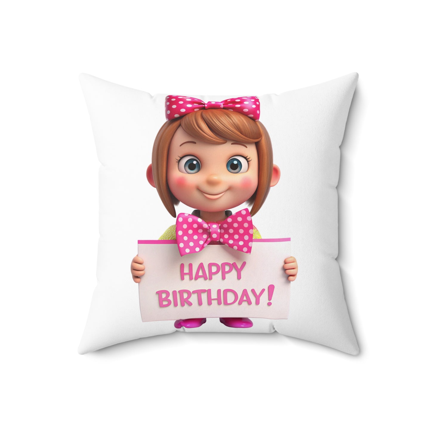 Happy Birthday - Faux Suede Square Pillow