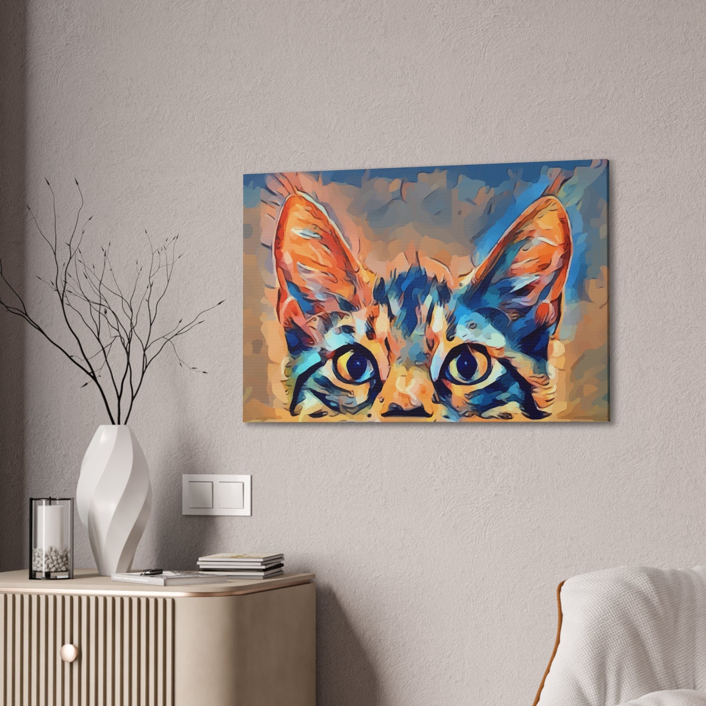 Spying Kitty - Canvas Stretched, 0.75"