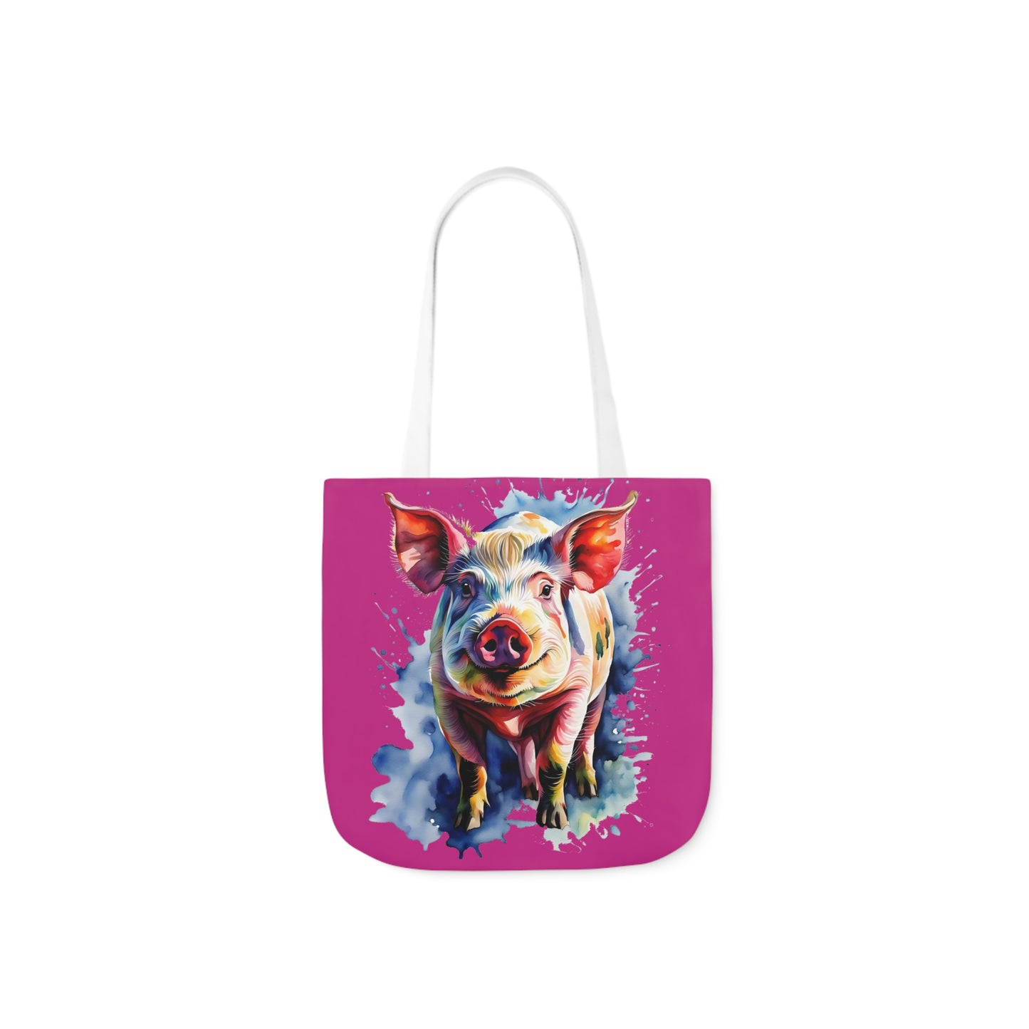 Arnold the Pig - Canvas Tote Bag, 5-Color Straps