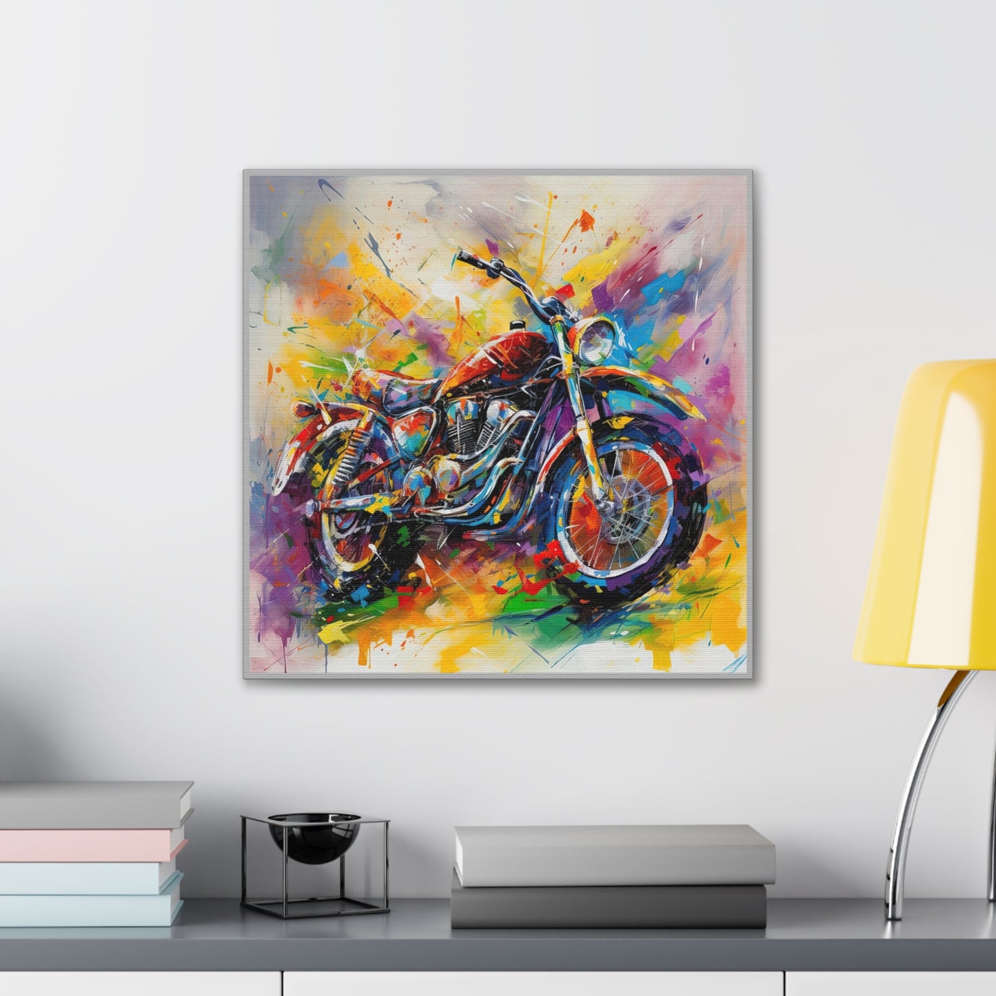 Bike in Oil - Canvas Stretched, 0.75"