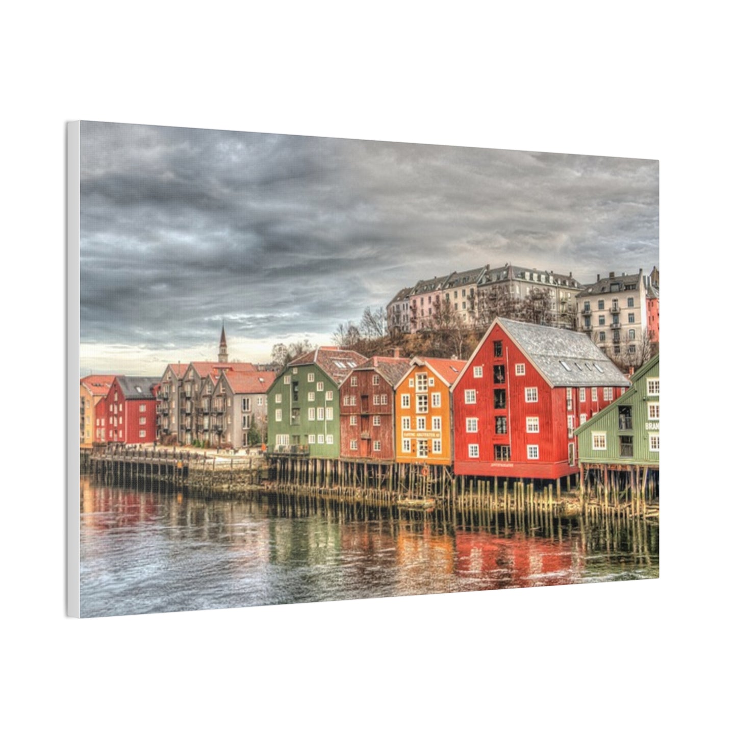 Dock Houses - Canvas Stretched, 0.75"