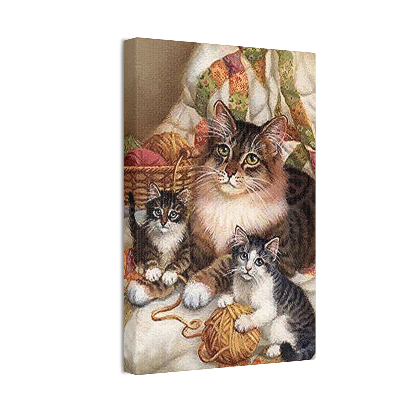 Kitty Family - Canvas Stretched, 0.75"