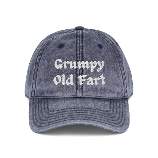 Grumpy Old Fart - Embroidered - Vintage Baseball Cap (Embroidery) - Father's Day