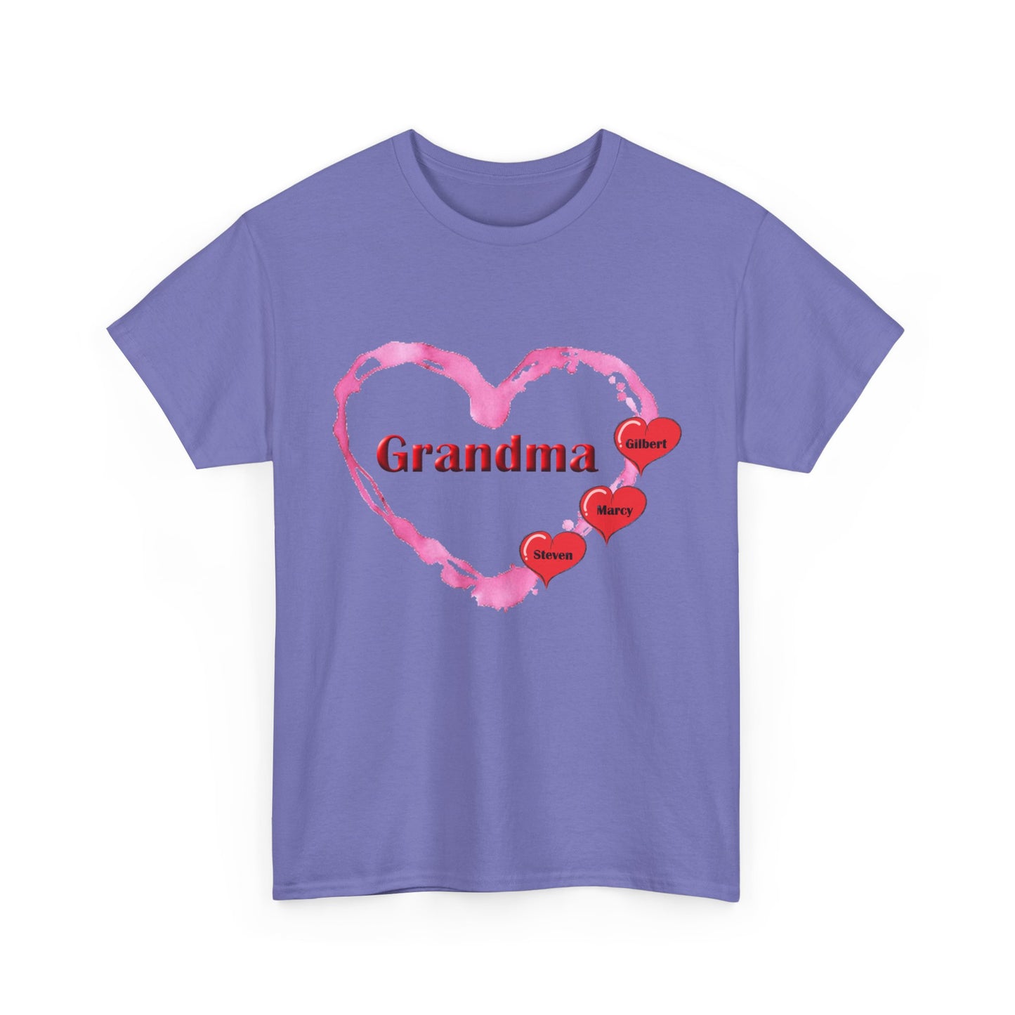 Grandma Love - Personalized - Unisex Heavy Cotton T-Shirt Mother's Day