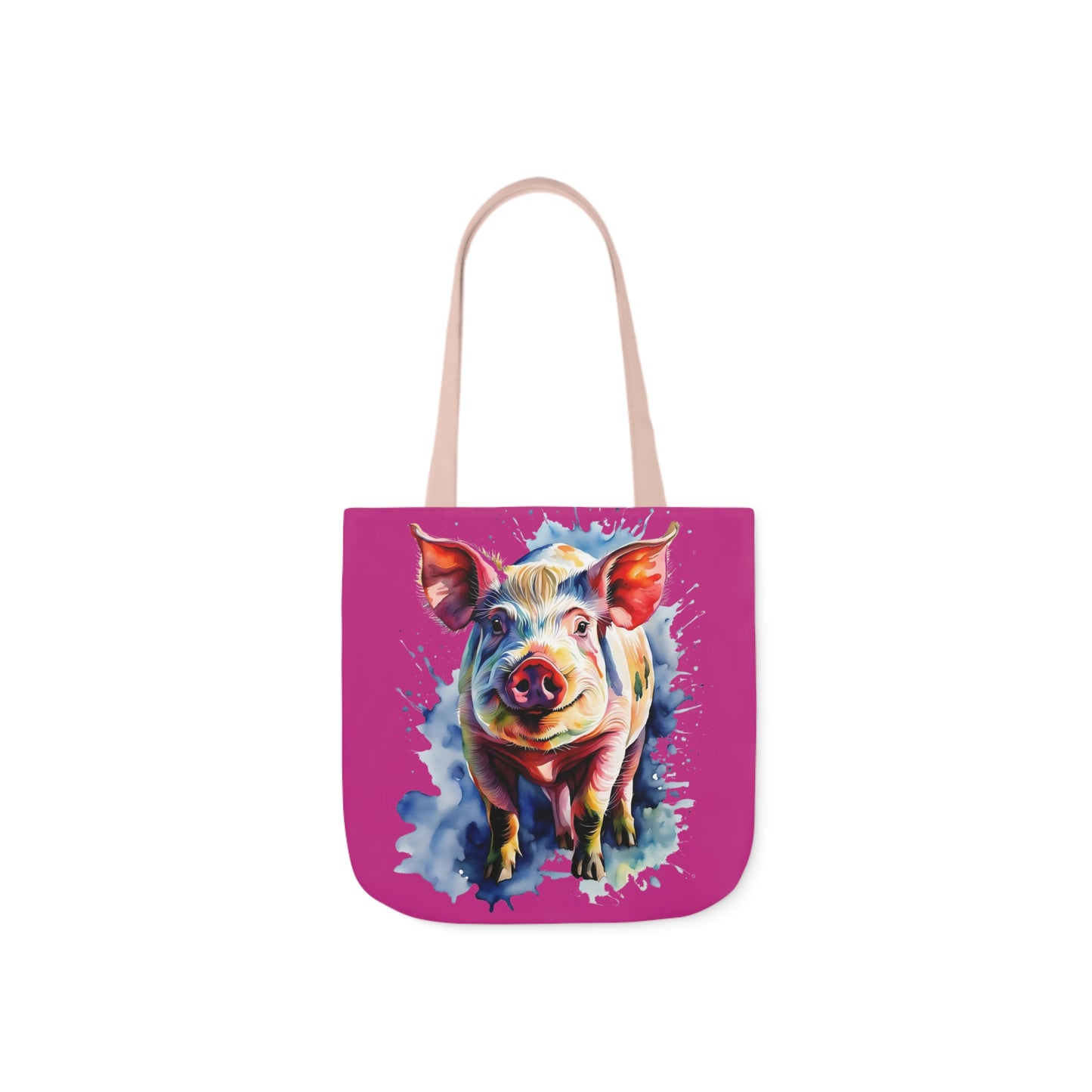 Arnold the Pig - Canvas Tote Bag, 5-Color Straps