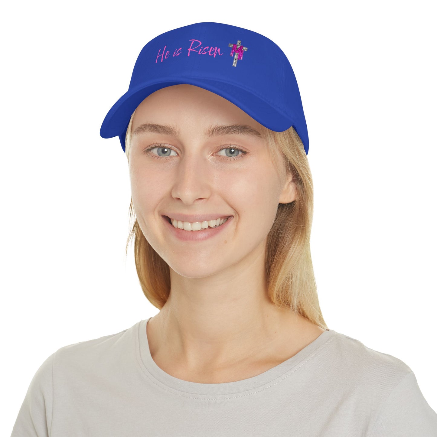 He is Risen - Pink - Low Profile Baseball Cap - Easter - Mother's Day - Father's Day - Easter 1